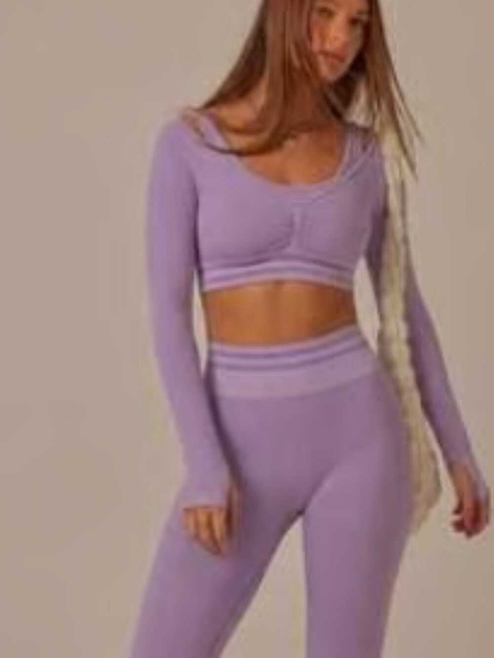 Seamless Leggings and Long Sleeve Crop Top Matching Set - Picture 8 of 10